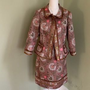 Etcetera pink floral matching skirt and blazer